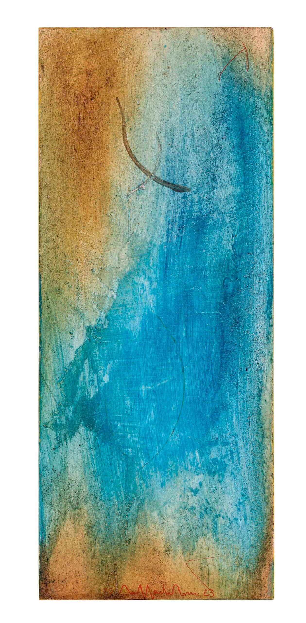 “Paesaggio dell’anima mia”, 2022 - tecnica mista su legno / mixer media on wood - cm. 36,9 x 15,2 x 9 