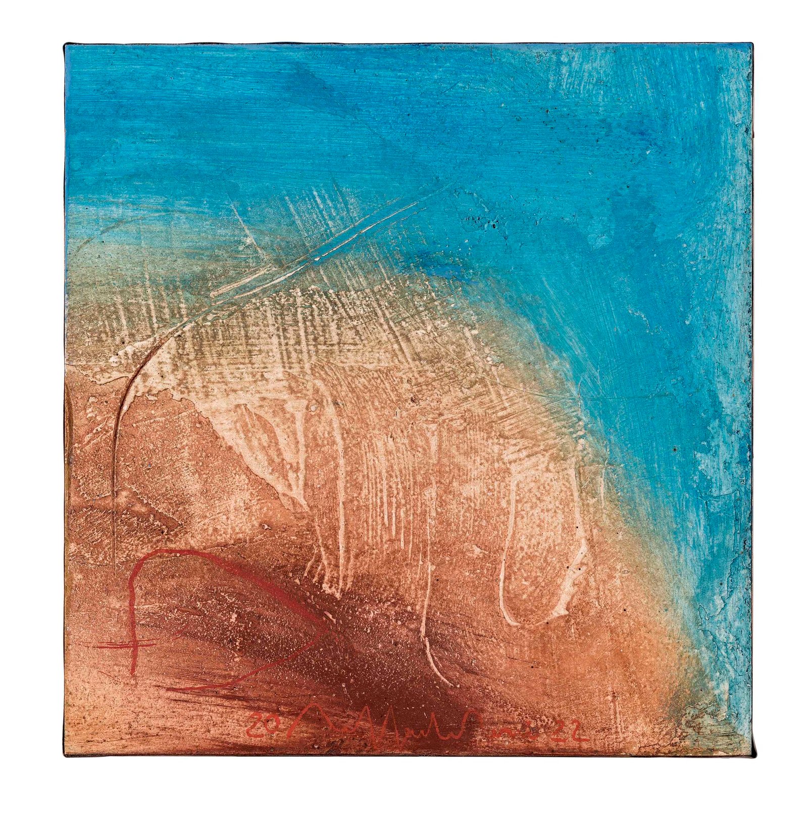 “Paesaggio dell’anima mia”, 2022 - tecnica mista su legno / mixed media on wood - cm 16,7 x 16,21 x 4,3 