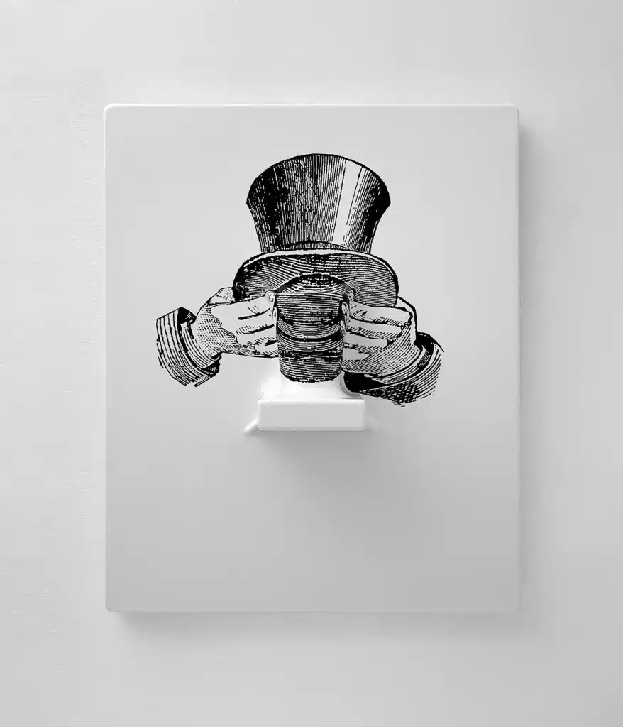 “SENZA TITOLO” 2022 – Termoformatura polistirene, inchiostro / polystyrene thermoforming, ink – cm 40 x 50 x 12