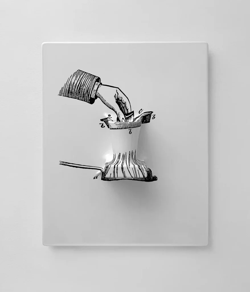 “SENZA TITOLO” 2022 . Termoformatura in polistirene, inchiostro / polystyrene thermoforming, ink – cm 40x50x12