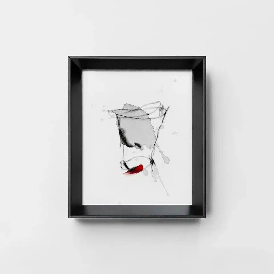 “ Senza titolo” 2023 – acquerello, acrilico e creta nera su polistirolo floccato / “ Untitled” 2023 – watercolor, acrylic and black clay on flocked polystyrene – cm 22,5 x 27,5