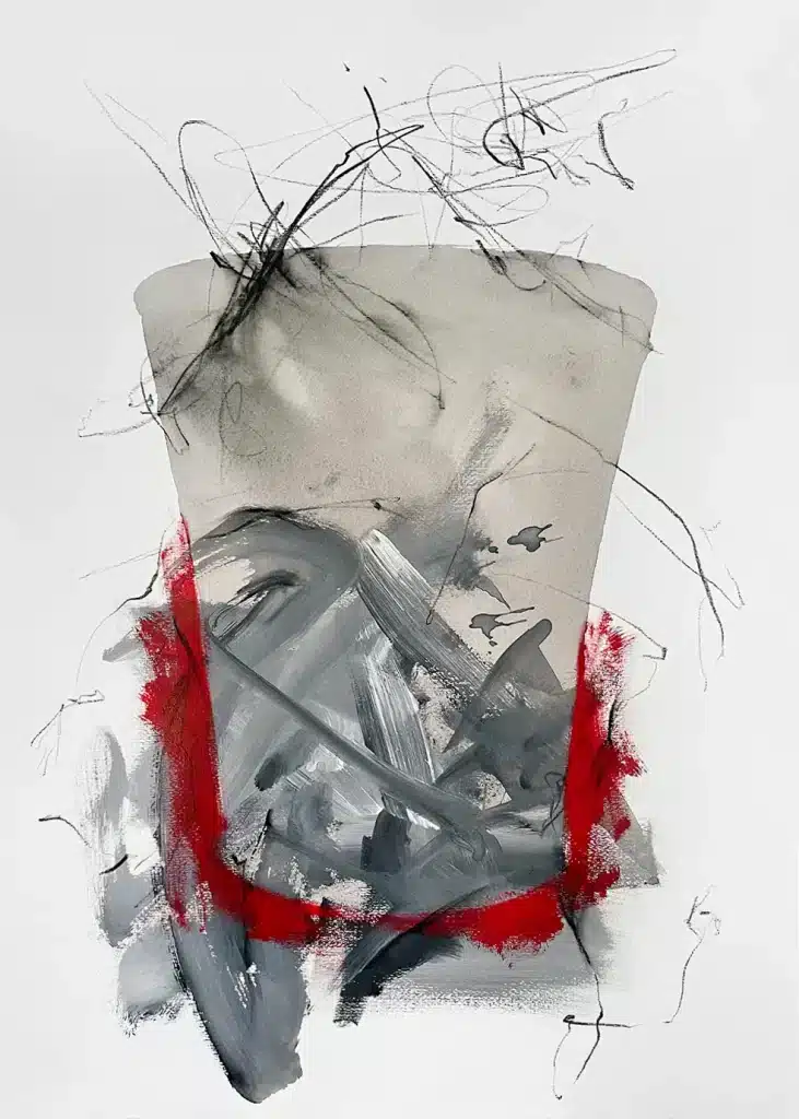 “SENZA TITOLO” 2020 – Acquerello, acrilico, creta nera e grafite su carta / Watercolor, acrylic, black clay and graphite on paper – cm 50 x 70