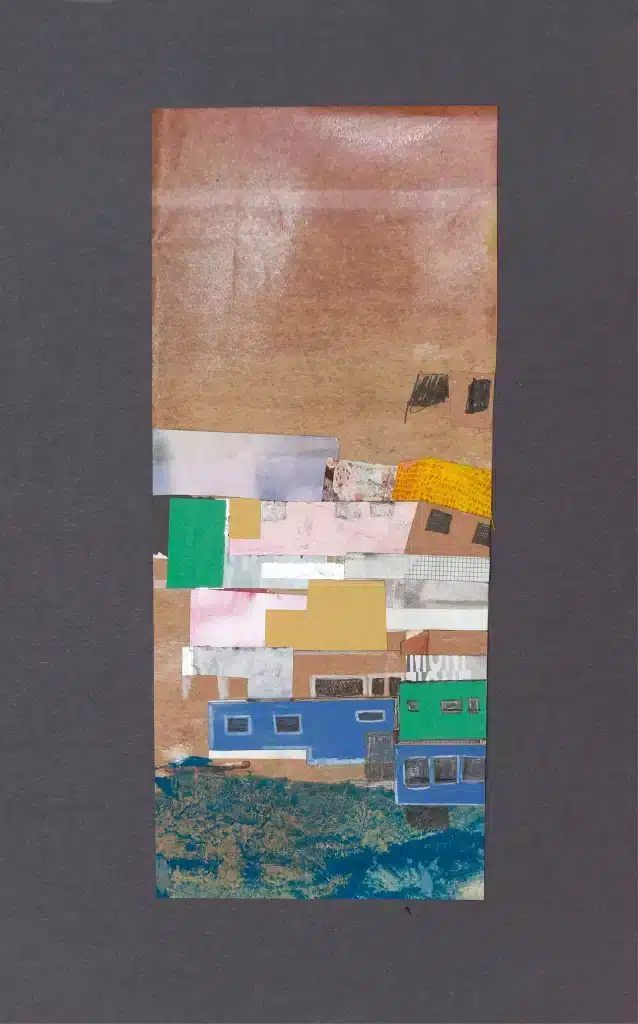 “Los Barrios #1” 2022 , tecnica mista su carta / mixed media on paper – cm 30 x 13