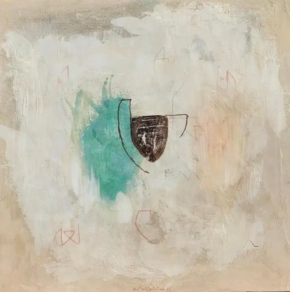 “Messaggi dal Cosmo”, 2022 – fresco and mixed media on wood / affresco e tecnica mista su legno cm 80m x 80