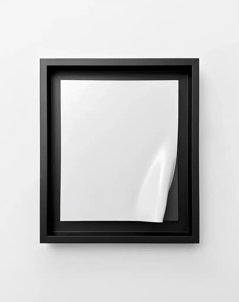 “Senza titolo”, 2023 Polystyrene thermoforming, acrylic on canvas, wood / termoformatura in polistirene, acrilico su tela e legno – cm. 30 x 25.8 x 5.5