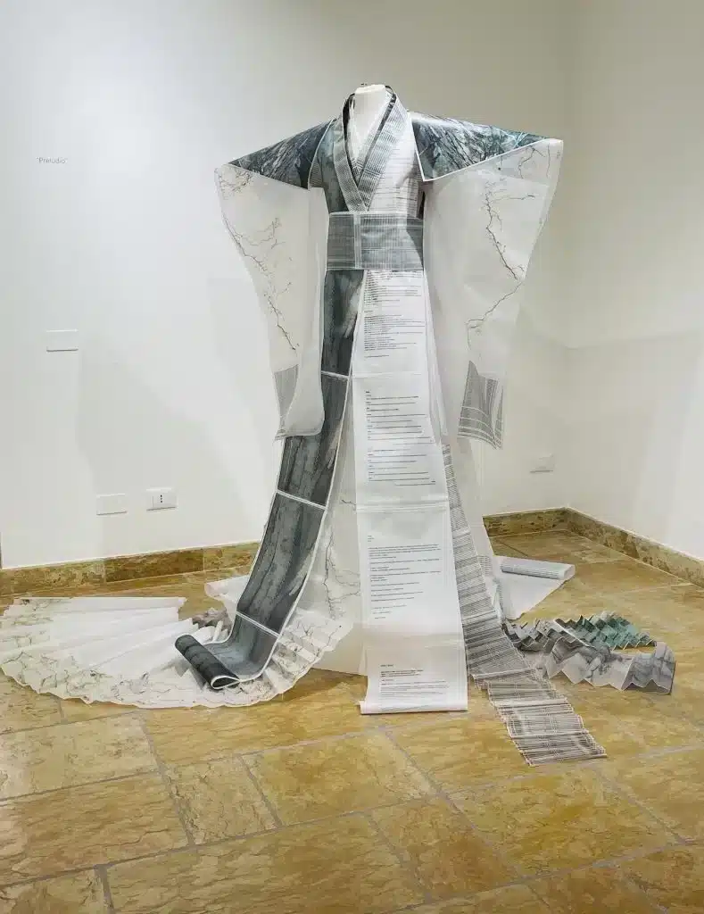 “Abito Vegetale” 2021 – giclée print on architect paper / stampa fotografica su carta da architetto – cm 200 x 150 x 70