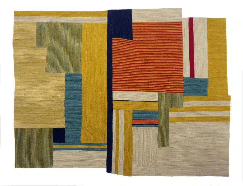 “Carpets #25” 2023 – cordicella di juta su polietilene – jute rope on polyethylene – cm. 118 x 148