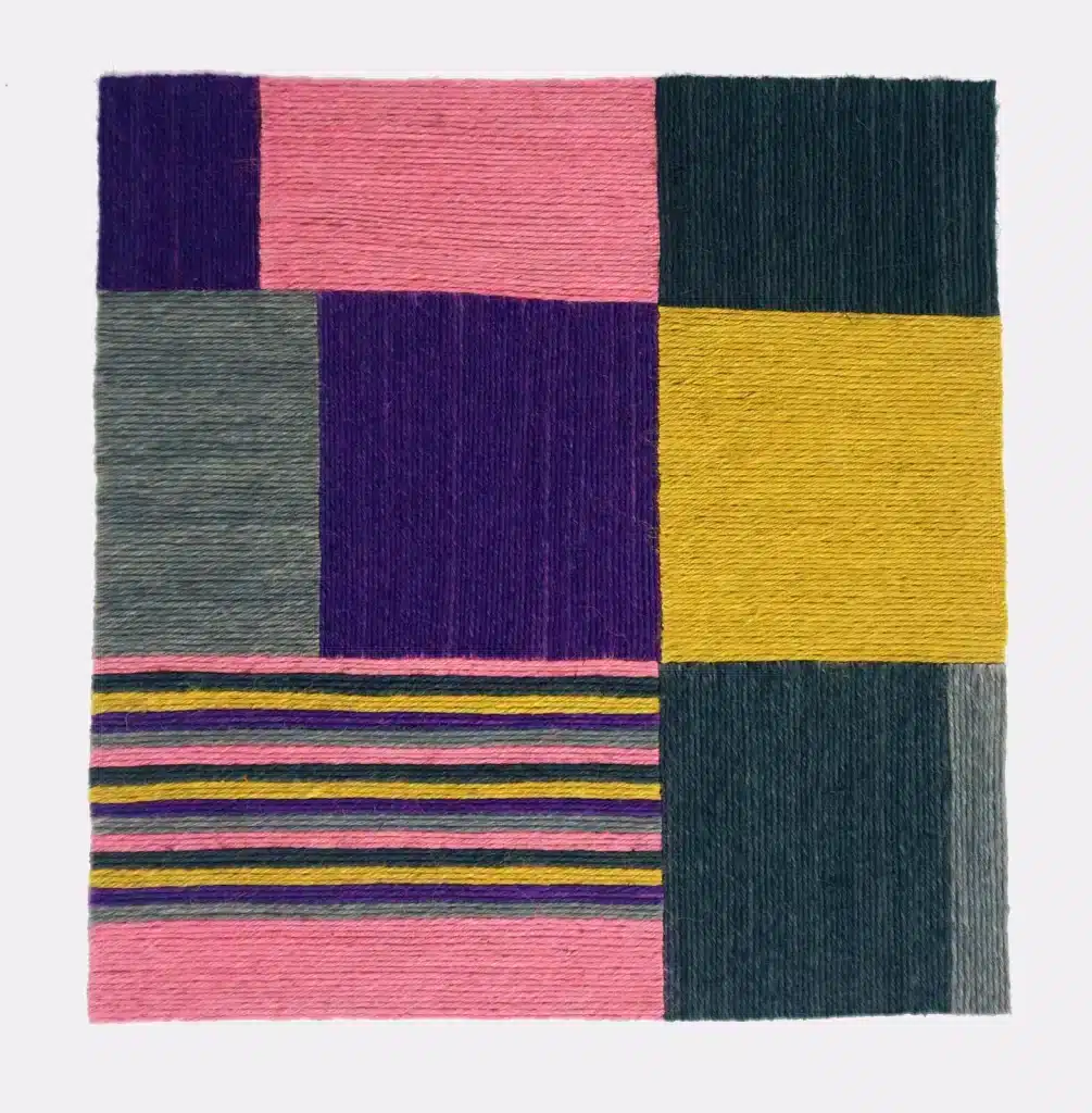 “ Carpets # 36” – 2023 – cordicella di juta su polietilene – jute rope on polyethylene – cm. 53 x 53