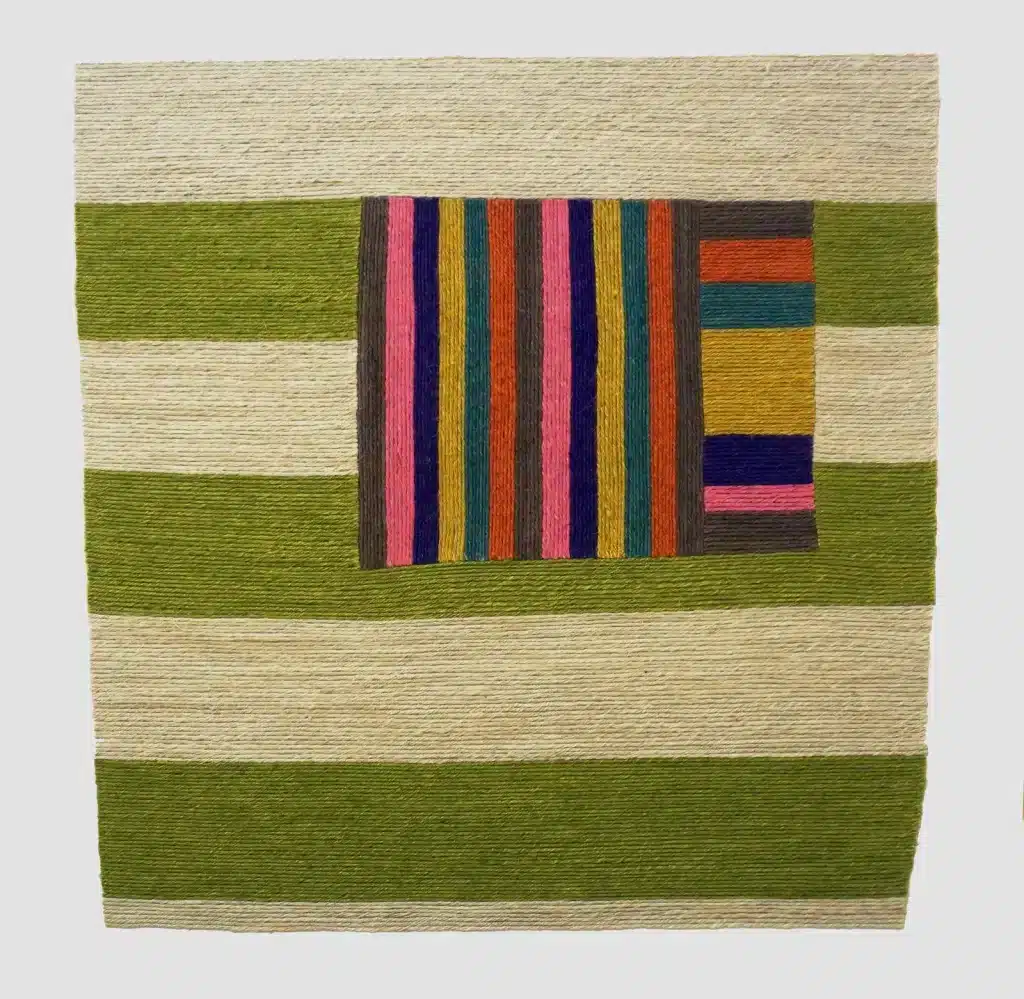 Carpets #65, 2024 – cordicella diJuta su polietilene / Jute rope on polyethylene – cm 80.5 x 78