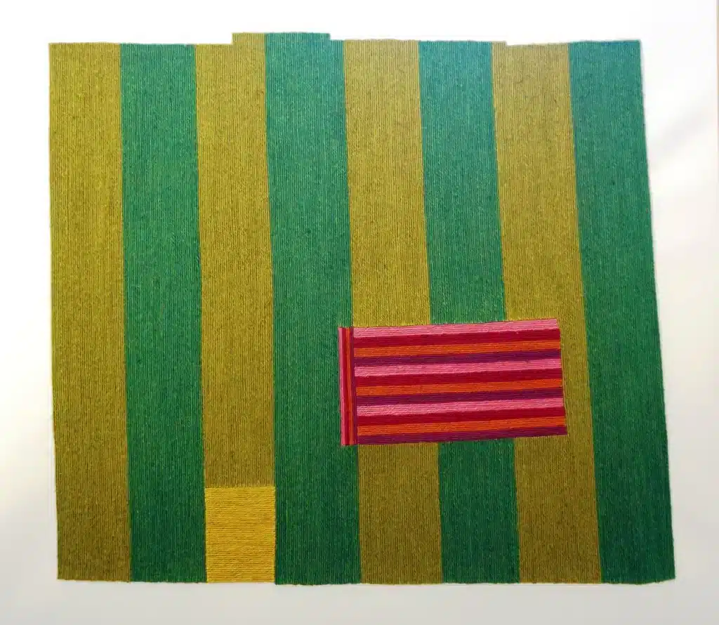 Carpets # 66, 2024 – cordicella diJuta su polietilene / Jute rope on polyethylene – cm. 108.5 x 113