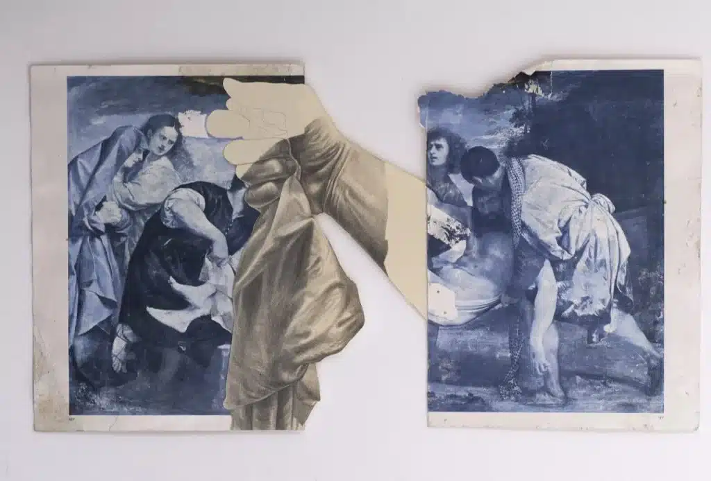 “La Deposizione” 2017, Mixed media on paper / Tecnica mista su carta – cm 35 x 64