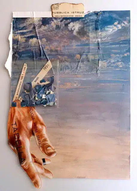 Frammenti di cielo 2022, tecnica mista su carta _ mixed media on paper , cm 39,5×25,5