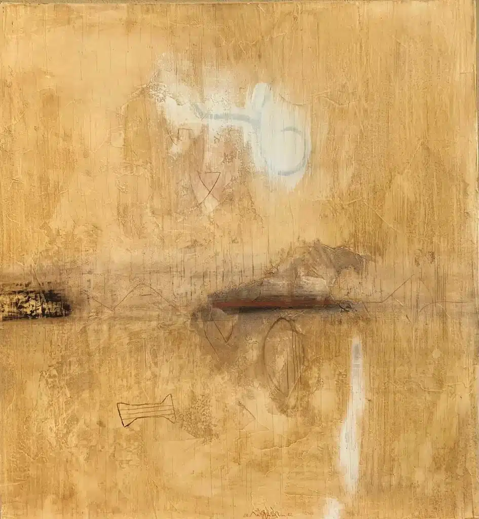 “Apparizioni” 2022 – tecnica mista su tavola / mixed media on wood – cm 113 x 104