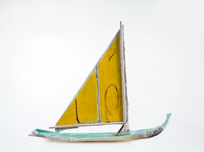 “Argotica”, 2023 – tecnica mista su legno, gesso e piombo / mixed media on plaster and lead – cm 123 x 155 x 19