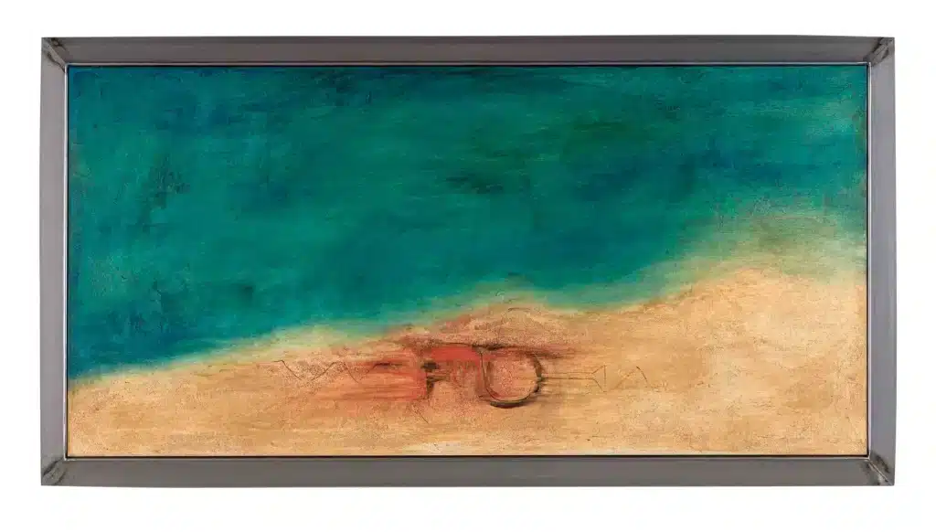 “Il vincitore”, 2023 – tecnica mista su legno / mixed media on wood – cm 68 x 138,5