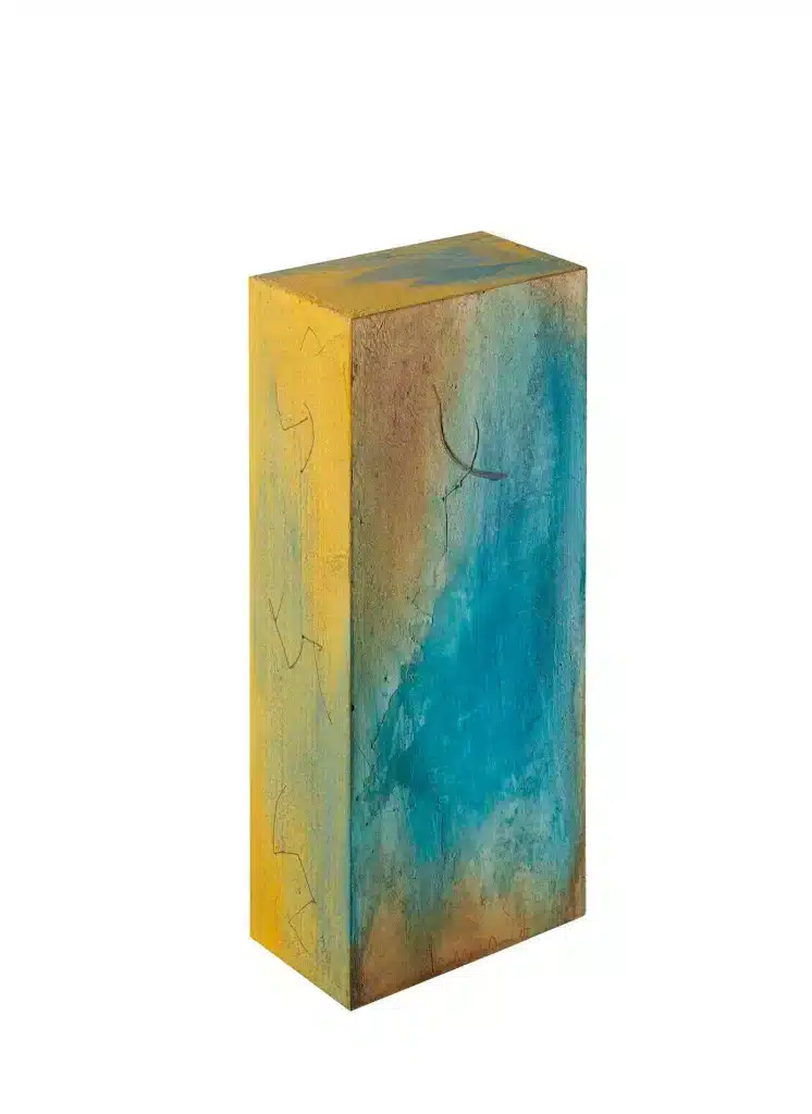 “Paesaggio dell’anima mia”, 2023 – tecnica mista su legno / mixed media on wood – cm 36,9 x 15 x 2,9