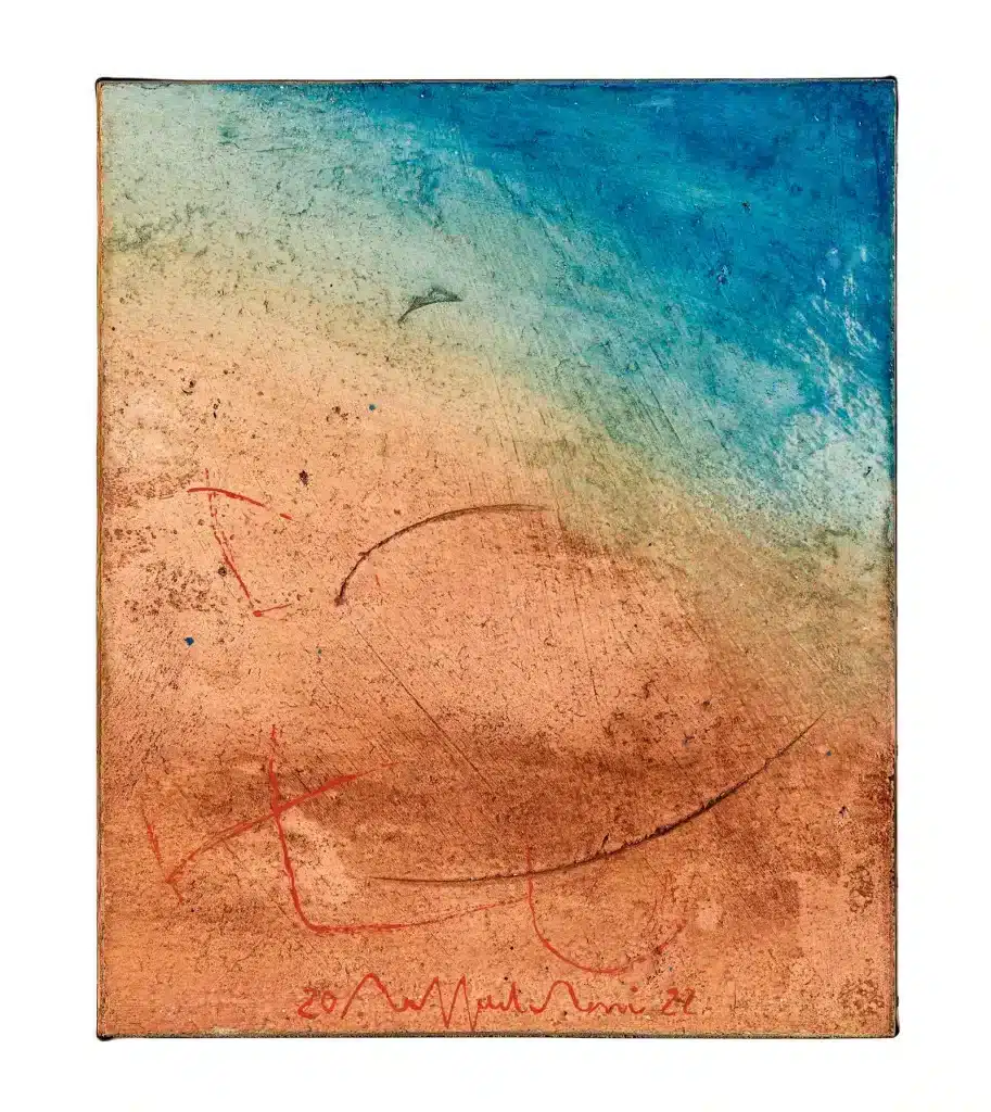 “Paesaggio dell’anima mia” 2022 – tecnica mista su legno / mixed media on wood – cm 15,5 x 12,7 x 4,3