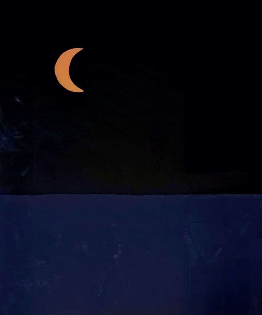 “Al Chiaro di luna”, 2025 - smalto su vetro - cm. 120 x 100