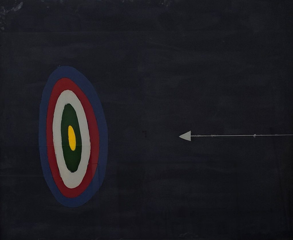 “Duello”, 2025 - smalto su vetro - cm. 100 x 120