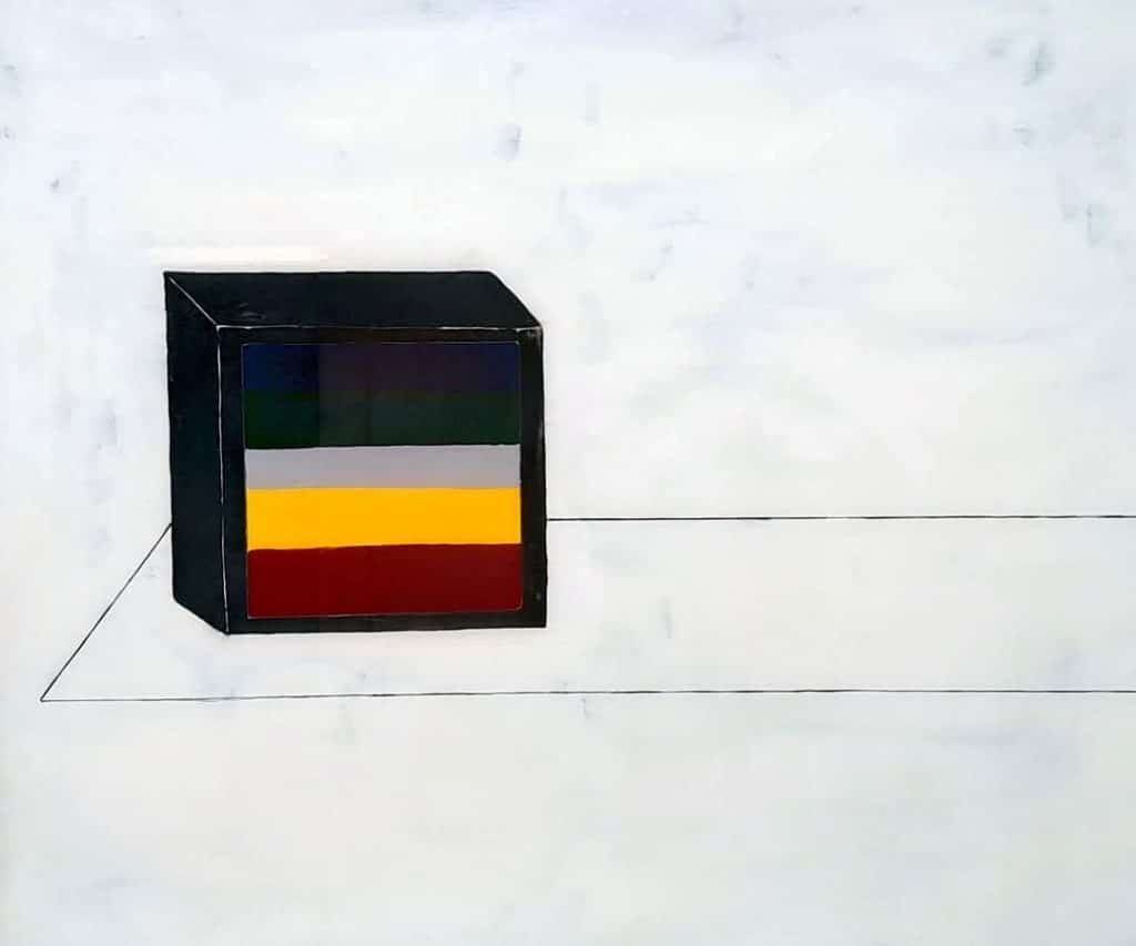 “Fuori onda”, 2025 - smalto su vetro - cm. 100 x 120