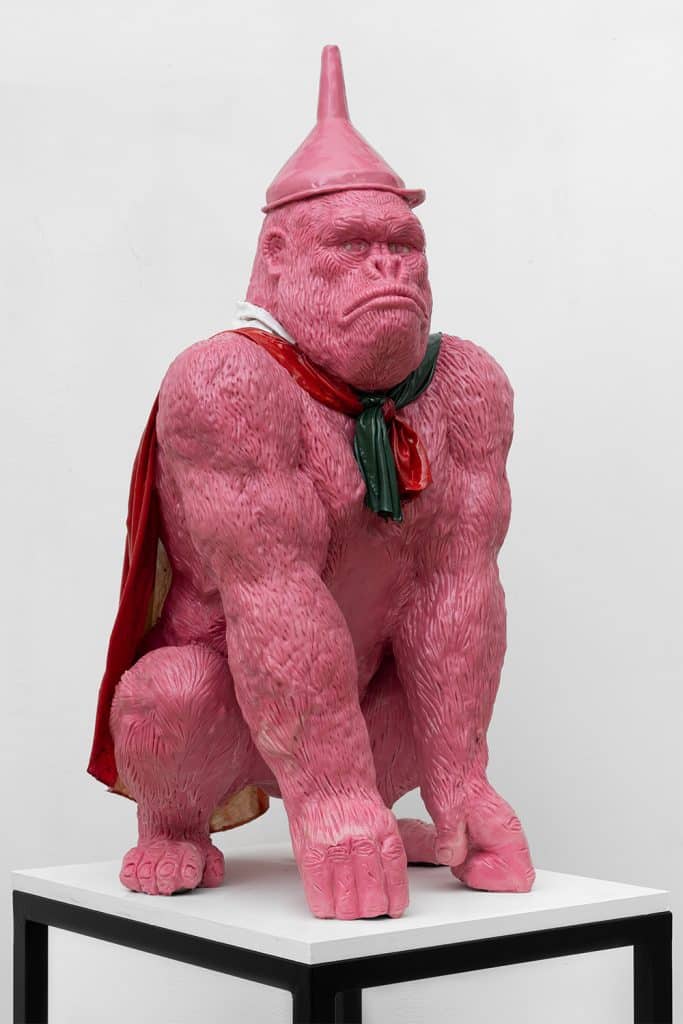 “Il cialtrone” 2024, chewing-gum, fiberglass, wood and iron - cm. 150 x 60 x 60