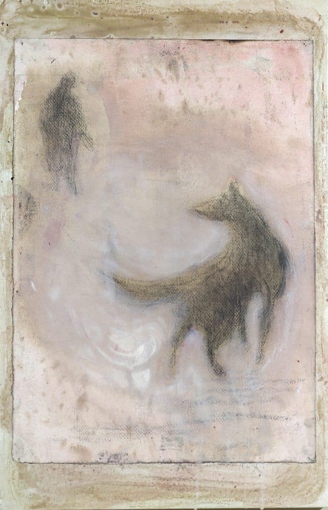 “Finchè c'era luce” 2026, mixed media on canvas paper - cm. 60 x 38